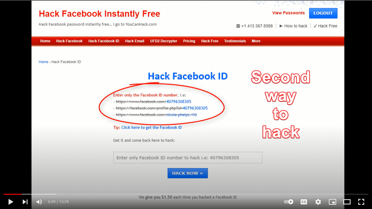Watch the second video demo to learn how to hack Facebook or hack WhatsApp or email account
